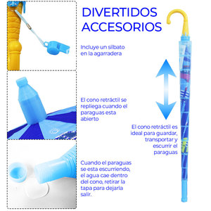 Ombrello Economico per Bambini con Motivo a Righe e Design Nuziale con Cartoni Animati - Product Image 3