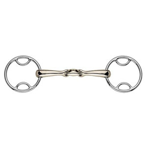 Alta calidad 304 de acero inoxidable de una sola articulación para montar a caballo 3 brocas de anillo bisel anillo suelto logotipo personalizado costura elegante personalizada - Product Image 1