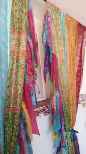 Wholesale <b>Curtains</b> Indian Saree Handmade Patchwork <b>Curtains</b> for Bohemian Window Decor Hippie Bedroom Bed Vintage <b>Curtains</b> - Product Image 3