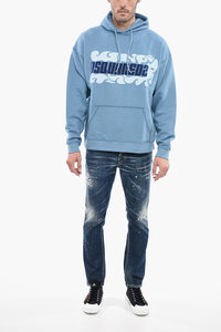 Sportswear High Quality Cheap Price Blue Color Screen Printed Design Pullover Hoodie For Men's Custom Zipper Kangaroo Pocket - Product Image 6