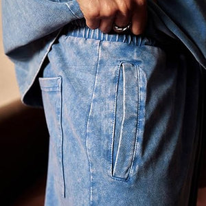 Men's Casual Acid Wash <b>Trousers</b> with Custom Logo Print Mid Waist Straight Pattern Wholesale Price Clothing - Product Image 5