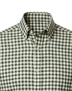 Camisa a Cuadros Vichy Personalizada para Hombre, Manga Larga, Estilo Casual, Algodón, Color Verde Blanco, Fabricante Personalizado, Venta al por Mayor, OEM - Product Image 5