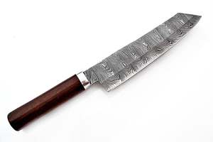 Cuchillo de cocina de acero de Damasco hecho a mano personalizado de alta calidad con mango de madera y Funda de cuero, cuchillo de Chef al por mayor - Product Image 3