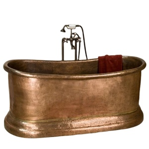 อ่างอาบน้ำ clawfoot ทองแดงบริสุทธิ์อุปกรณ์ในห้องน้ำของโรงแรมบูติกหรูหราสไตล์คันทรี - Product Image 1