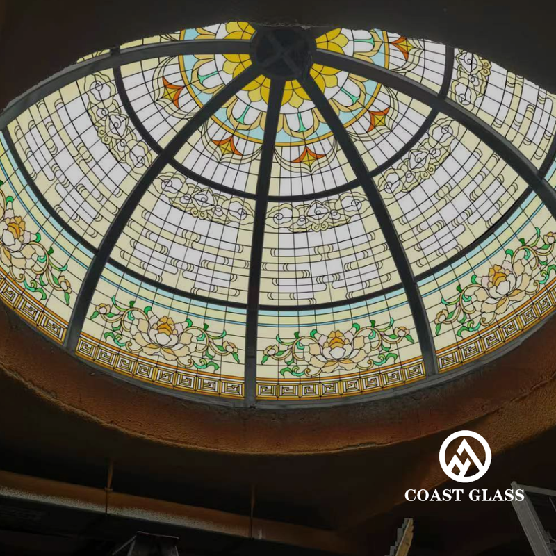 Glass Dome Skylight Color Stained Leaded