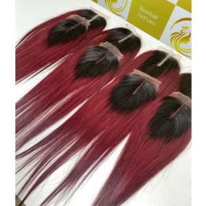 Bonestraight 2*6 fermeture Raw Vietnamien Remy Extensions de Cheveux Lace Front Perruque avec Haute Cuticule Alignée Couleur Noire pour les Femmes - Product Image 4