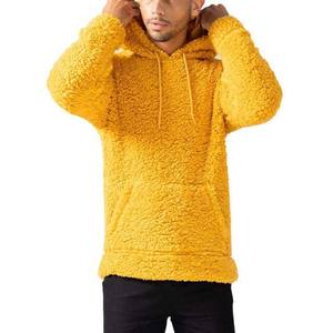 Vêtements pour hommes en polaire Sherpa de couleur jaune Sweats à capuche à vendre Fabricant par Hosten Greek Enterprises Sweats à capuche d'hiver - Product Image 4