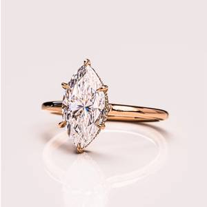 Bague de fiançailles de mariage minimaliste en or 18 carats pour femmes, diamant naturel taillé en marquise de haute qualité, bagues de conception simple, disponible OEM - Product Image 5