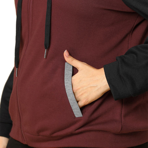 เสื้อสเวตเตอร์มีฮู้ดสำหรับผู้หญิง, เสื้อกันหนาวผ้าฝ้าย100% ลำลองผ้าฟลีซสีล้วนมีซิปรูดแฟชั่นฤดูหนาว - Product Image 2