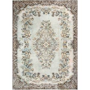 พรมขนสัตว์ถักมือสีเบจและสีน้ำตาลสไตล์วินเทจ รุ่น Pae-465 พรมปูพื้นห้องนั่งเล่นใหม่พร้อมลวดลายรูปทรงเมดัลเลียนสำหรับทางเดินรูปสี่เหลี่ยมผืนผ้าลายแบบนามธรรม - Product Image 1