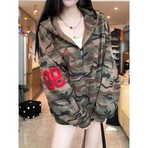 Mode Harajuku Collège Style Imprimé Lettre À Capuche Femmes Automne Hiver Tricoté À Capuche Femmes Sportswear Lâche Unique Veste - Product Image 1