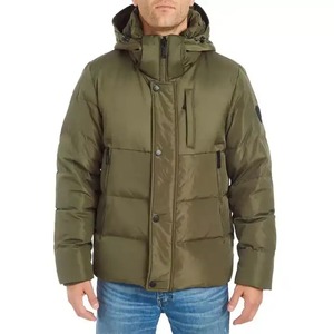 Ventes en gros de coupe-vent d'hiver personnalisés, vestes pour hommes en taille plus, vestes bomber en nylon satiné uni pour hommes - Product Image 3