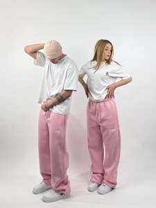Pantalones Deportivos Holgados de Estilo Casual, 100% Algodón, Sin Dobladillo, de Pierna Ancha y Recta para Hombre - Product Image 2