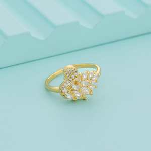 Anillo de Dedo de Aleación Chapado en Oro de 18K para Mujer, con Incrustaciones de Animales y Piedra Marquise Creada en Laboratorio, Ideal para Fiestas - Product Image 1