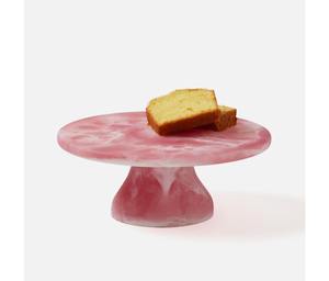 Soporte de exhibición de pastel de resina de diseñador hecho a mano con borde dorado Ideal para recepción de bodas y decoración de buffet de lujo - Product Image 1