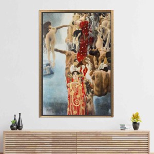Impression sur toile Hygieia Gustav Klimt Art Nouveau, décoration murale, TOILE ENCADRÉE DORÉE - Product Image 1