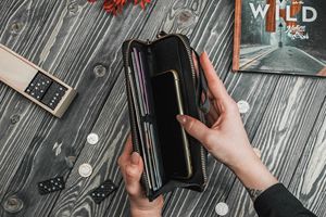 "Portefeuille vintage en cuir véritable pour femmes-Long Fashion Purse Clutch Bag LWW-0075" - Product Image 2
