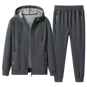 High Quality Winter Lightweight Hooded Casual Solid Pattern Men Tracksuit with Breathable Quick Dry Fabric Custom Design - Product Image 2