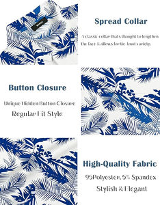 Custom <b>Men</b> Hawaiian <b>Shirt</b> Short Sleeve Solid Breathable Eco-Friendly Anti-Pilling Casual V-neck Canvas <b>Beach</b> <b>Shirt</b> OEM Quick Dry - Product Image 6