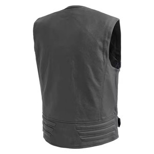 Chaleco de cuero de moto de color personalizado de peso pesado Diseño único Último precio Chaleco de cuero para hombres - Product Image 2