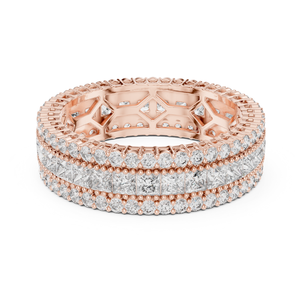 แหวนแต่งงานทองคำขาวประดับเพชรทรงกลมเจ้าหญิง พร้อมเพชรเพาะเลี้ยงและเพชรธรรมชาติสุดหรู รับประกันคุณภาพ ของขวัญเครื่องประดับชั้นดีสำหรับผู้หญิง - Product Image 3