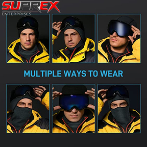 SUPREX ENTERPRISES Winter Balaclava Ski Mask Windproof Fleece Thermal Spandex Magnetic Anti-UV <b>Neck</b> Gaiter <b>Warmer</b> Hood One Size - Product Image 4
