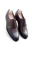 Chaussures Monk en Cuir Véritable Premium pour Hommes – Vente en Gros, Double Boucle, Chaussures Habillées, Logo Personnalisé, Idéales pour le Bureau et les Mariages