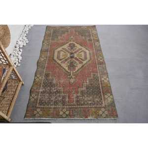 Tapis Patchwork en Laine Rouge et Vert Vintage Grande Surface 34X62 pieds Motif Couloir Rectangulaire Viscose pour Entrée Salon Latex - Product Image 1