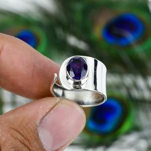Meilleur Design Classique Améthyste Pierre Précieuse Cabochon Anneau À La Main 925 Solide En Argent Sterling 925 Argent Estampillé Mode Bijoux En Argent - Product Image 3