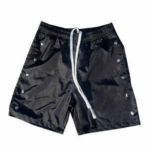 Wholesale Breathable Corduroy <b>Drawstring</b> Patches Knitted Custom Logo Polyester/Cotton Men's Shorts - Product Image 1