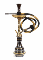 Mini Chicha Égyptienne Farida en Cuivre, Design Unique et de Qualité Supérieure, Gravée à la Main, Finition Or Oxydé Noir, Luxe Populaire, Vente Chaude