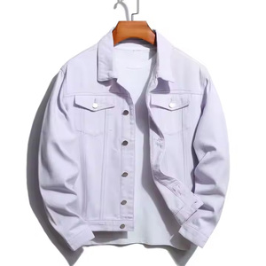 Veste en jean vintage de qualité supérieure pour hommes 100% coton style formel hiver toile à capuche logo avant - Product Image 5