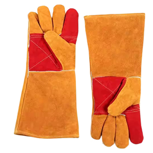 ถุงมืองานเชื่อมหนังแยกอะลูมิเนียมกันไฟ-หนังวัวพรีเมี่ยมทนความร้อนสูงสำหรับงานป้องกันมี OEM/ODM - Product Image 1