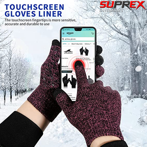 Custom Winter <b>Touchscreen</b> Knit <b>Gloves</b> Thermal Anti-Slip Warm Outdoor Eco-Friendly Full Finger Soft Stretch Windproof Cold - Product Image 4