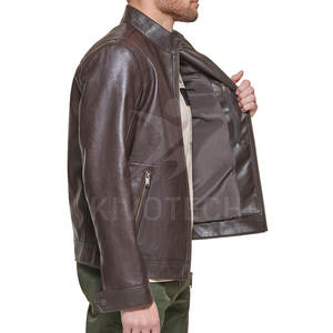 Chaqueta de cuero cálida de invierno informal para hombre Piel de vaca transpirable con revestimiento a un precio razonable - Product Image 5