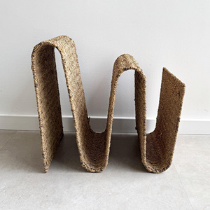 <b>Straw</b> seagrass newspaper holder <b>baskets</b> portable sea grass leaflet magazine holders lowest cost - Product Image 3