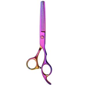 Tijeras para adelgazar el cabello con dientes, accesorios de salón de barbero de acero inoxidable con revestimiento de titanio elegante, tijeras - Product Image 2