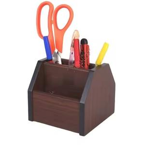 Portalápices de madera maciza de mango de calidad, uso para escritorio de libros de oficina y organizador de escritorio escolar, soporte de lápices de papelería de madera - Product Image 2