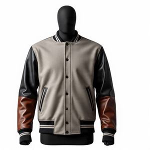 Veste Lettermen noire de haute qualité pour hommes veste universitaire de baseball vintage décontractée avec broderie personnalisée et patchs de logo pour hommes - Product Image 6