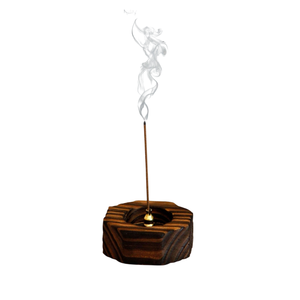 Stylish Wooden <b>Incense</b> <b>Holder</b> with Ash Catcher Natural Color Round Shape Ramadan EID Home Fragrance <b>Incense</b> <b>Stick</b> <b>Holder</b> - Product Image 4