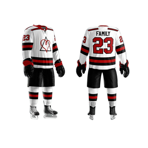 Maillot de hockey sur glace tendance à imprimé numérique personnalisé avec logo d'équipe, respirant, 100 % polyester, vente en gros - Product Image 4
