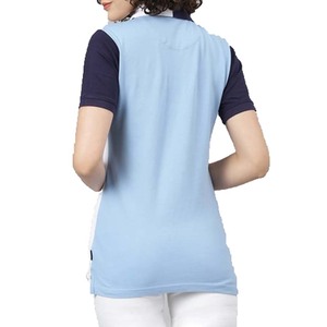 Suéter Casual Transpirable de Manga Corta con Bloques de Color para Mujer, con Logotipo Personalizado Impreso y Bordado - Product Image 3