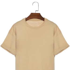 Camiseta Unisex de Cuello Redondo y Manga Corta para Adultos, Talla XL, Color Caqui, Poliéster/Algodón, Ecológica - Product Image 1