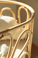 Lit bébé en rotin au meilleur prix avec matelas pour enfants, berceau en rotin tissé à la main avec forme de fleur, meubles pour enfants pour la chambre d'enfant