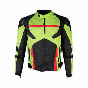 Chaqueta de carreras personalizada para motocicleta, tela de malla transpirable con armadura de alto impacto y correas ajustables, equipo óptimo para motociclistas - Product Image 1