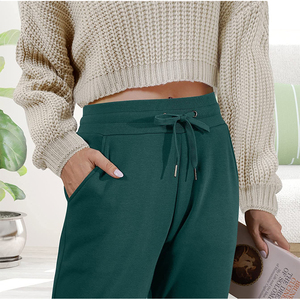 Pantalones de chándal transpirables y cómodos de cintura alta, pantalones de chándal ajustados con cordón para mujer - Product Image 2