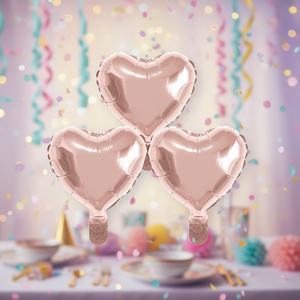 Globos de Corazón en Oro Rosa de 10 Pulgadas, Decoraciones para Fiestas, Bolsa de 12 Piezas - Product Image 3