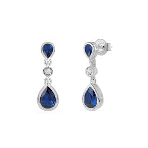 Boucles d'oreilles mode saphir - Product Image 3