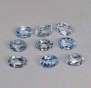 พลอยโทแพซสีฟ้าธรรมชาติ เกรด AAA คุณภาพสูง ทรงรี ขนาด 14x10 มม. สำหรับทำเครื่องประดับชั้นดี ขายส่ง - Product Image 3