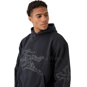Ensemble de survêtements pulls 100% coton de haute qualité pour hommes, avec logo personnalisé, hiver, polaire écologique, séchage rapide, respirant et anti-UV - Product Image 4